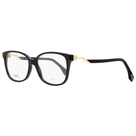 fendi ff 0232|FENDI Rectangular Eyeglasses FF0232 807 Black/Gold 53mm 232.